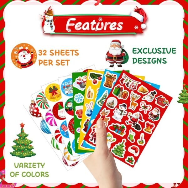 IMISHM 500 Pcs Christmas Stickers for Kids Cute Christmas Stickers Holiday Stickers for Kids Christmas Stickers for Crafts Christmas Stickers for Cards Boxes Envelope - Image 5