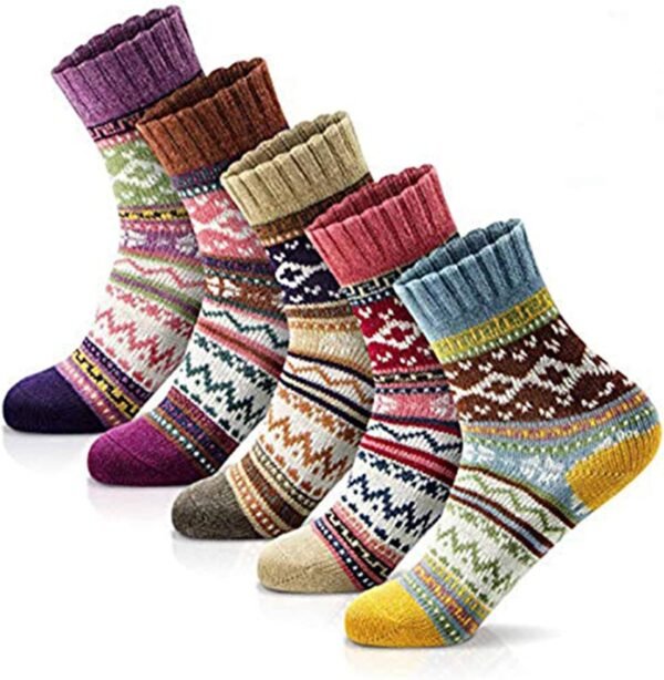 MORECOO Womens Socks Winter - Christmas Gifts for Women - Thick Wool Soft Warm Fuzzy Cozy Crew Socks for Women - Image 2