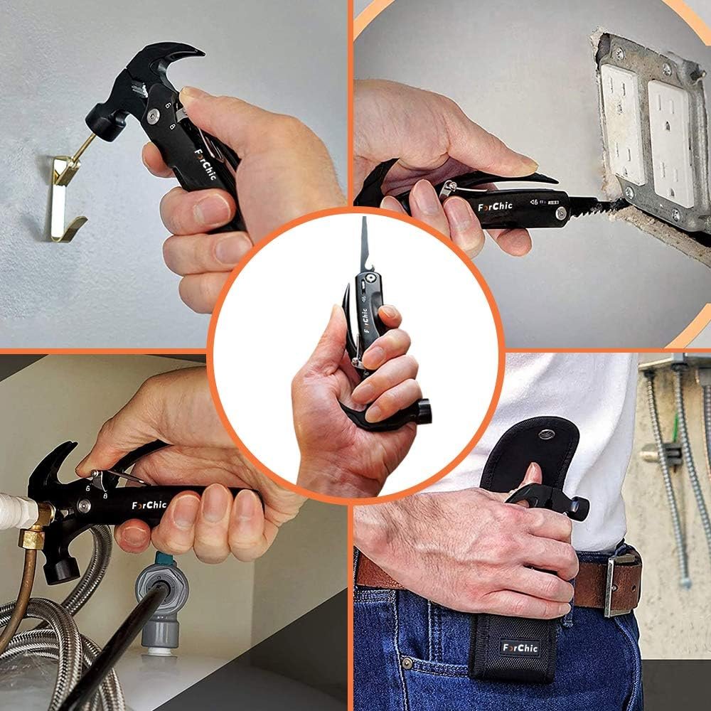 12 in 1 Hammer Multitool, Stocking Stuffers for Adults, Mens Gifts for Christmas, White Elephant Gifts for Adults, Christmas Gifts for Men, Dad, Him, Grandpa, Husband, Boyfriend - Image 6