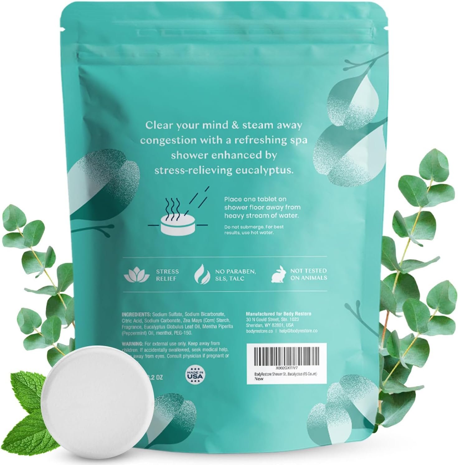 Body Restore Shower Steamers Aromatherapy 15 Pack - Christmas Gifts for Women, Stocking Stuffers, Birthday Gifts for Mom, White Elephant Gift, Travel Essentials, Self Care - Eucalyptus - Image 9