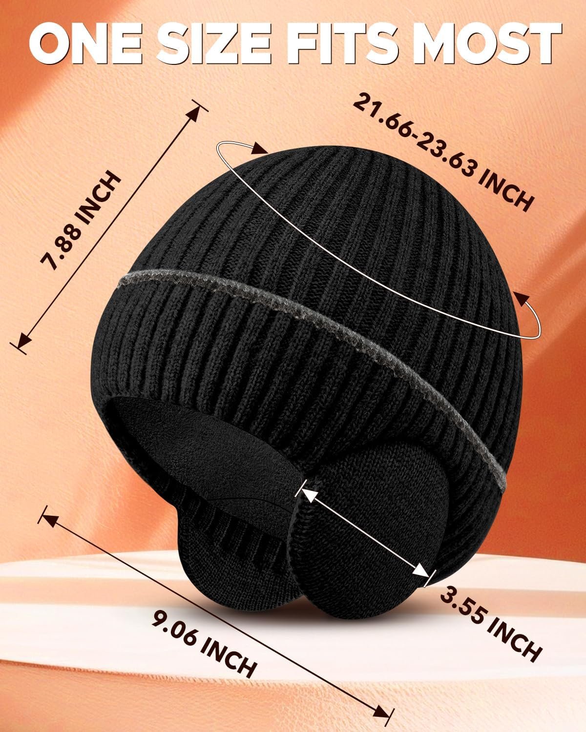 BEACE Winter Hats with Earflap - Knit Fleece Line Beanie Hats for Men Women, Warm Thermal Stocking Caps Skull Cap for Outdoor - Image 8