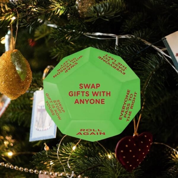 Santa Swap Gift Exchange Dice, 2025 New Exchange Dice Game, Christmas Party Gift Exchange Dice Game, 12 Different Sides, Christmas Group Party Interactive Game, Dice Gift Exchange Game - Image 6