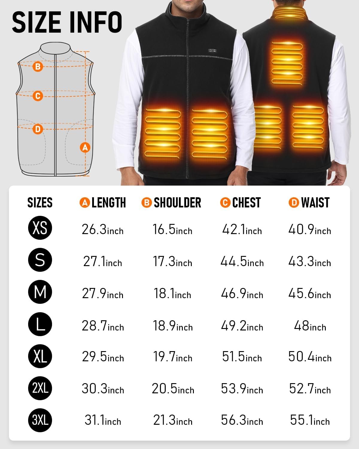 LABCOOL Heated Vest for Men Women with Ultra-Soft Microfleece, 12000mAh Battery Pack, USB Rechargeable Body Warmer - Image 8