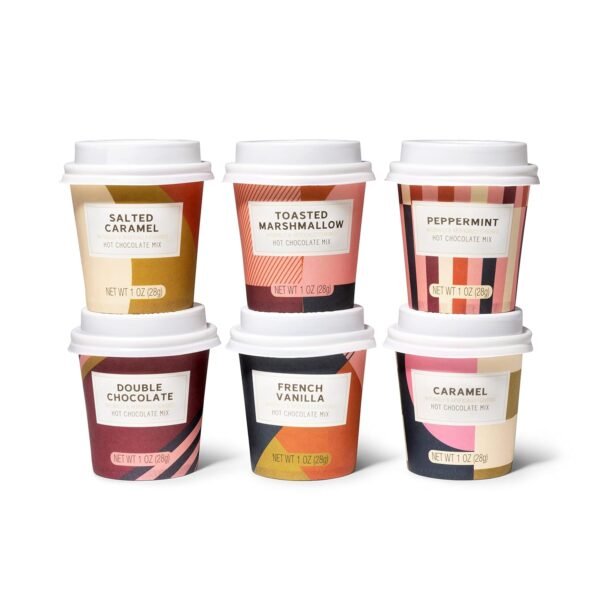Bombombs Hot Chocolate Mix Gift Set, Hot Chocolate Mix in Mini Cup Packaging, Flavors Include Double Chocolate, French Vanilla, Peppermint, Salted Caramel and More, Set of 6 - Image 7