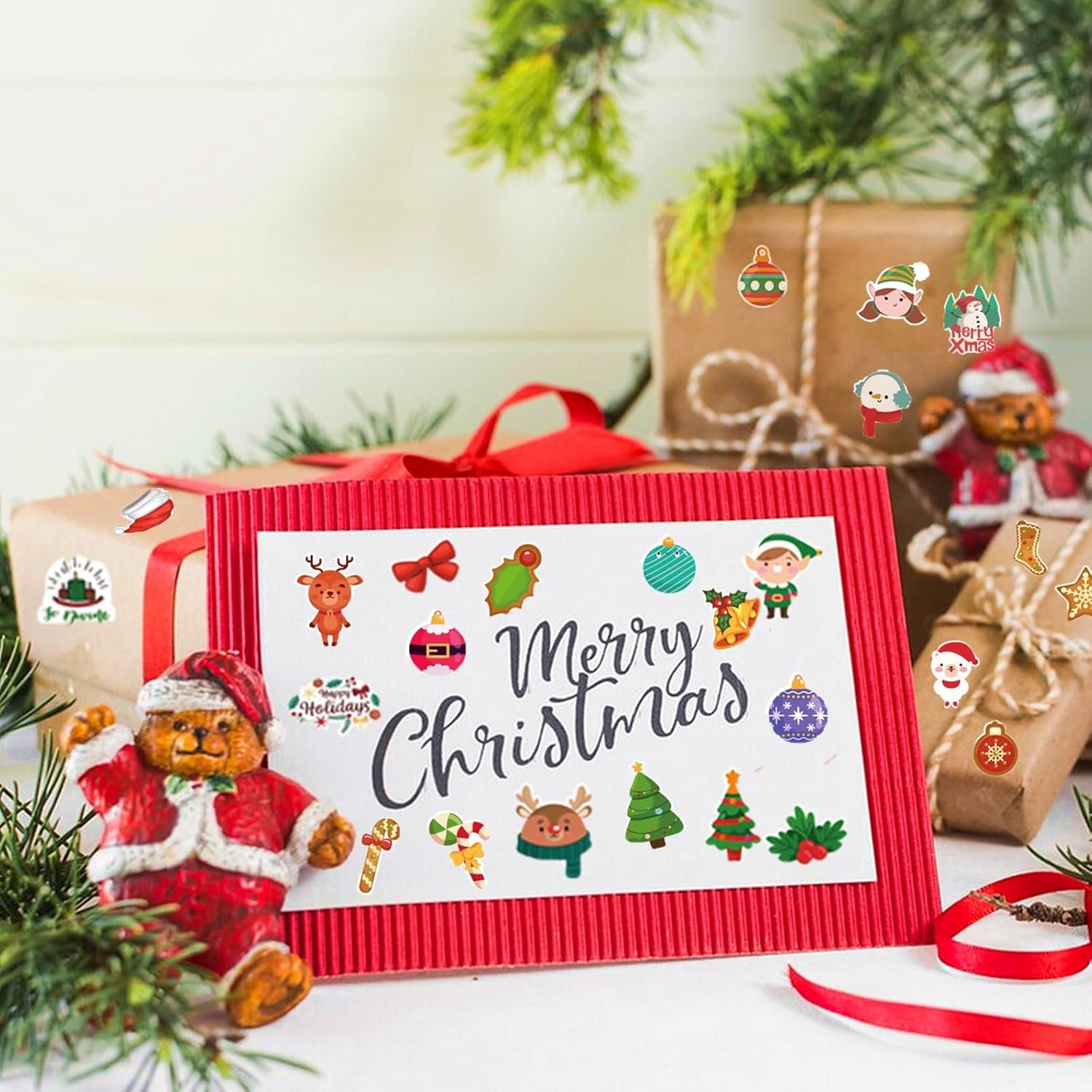 100 Sheets Christmas Stickers, 1200+PCS Christmas Stickers for Crafts, Holiday Stickers for Christmas Gifts Decoration Party Favors Stocking Stuffers Wrapping Paper - Image 6