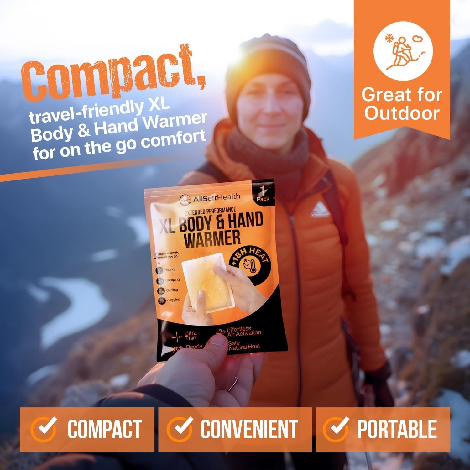 Natural Large Hand & Body Warmers 40 Pairs - Air Activated 18 Hours of Consistent Natural Heat Handwarmers Bulk - Disposable Quick & Easy Activation | Portable Odor-Free Warmth for Hands - Image 7