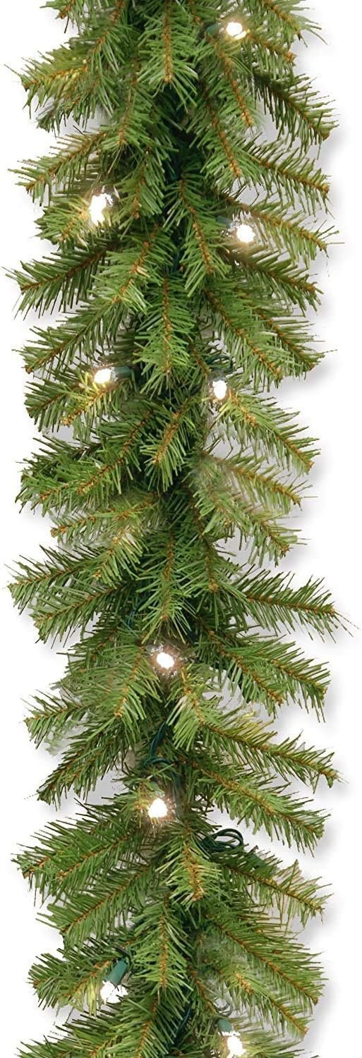 National Tree Company Pre-Lit Artificial Christmas Garland, Green, Norwood Fir, White Lights, Battery Operated, Christmas Collection, 9 Feet - Image 2