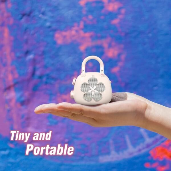 DOSS Candy Cute Bluetooth Speaker, Mini Portable Speaker with Mighty Sound, Retro Stylish Design, Adorable Speaker for Room, Desk Decoration, Present for Minors, Women-Pink - Image 3