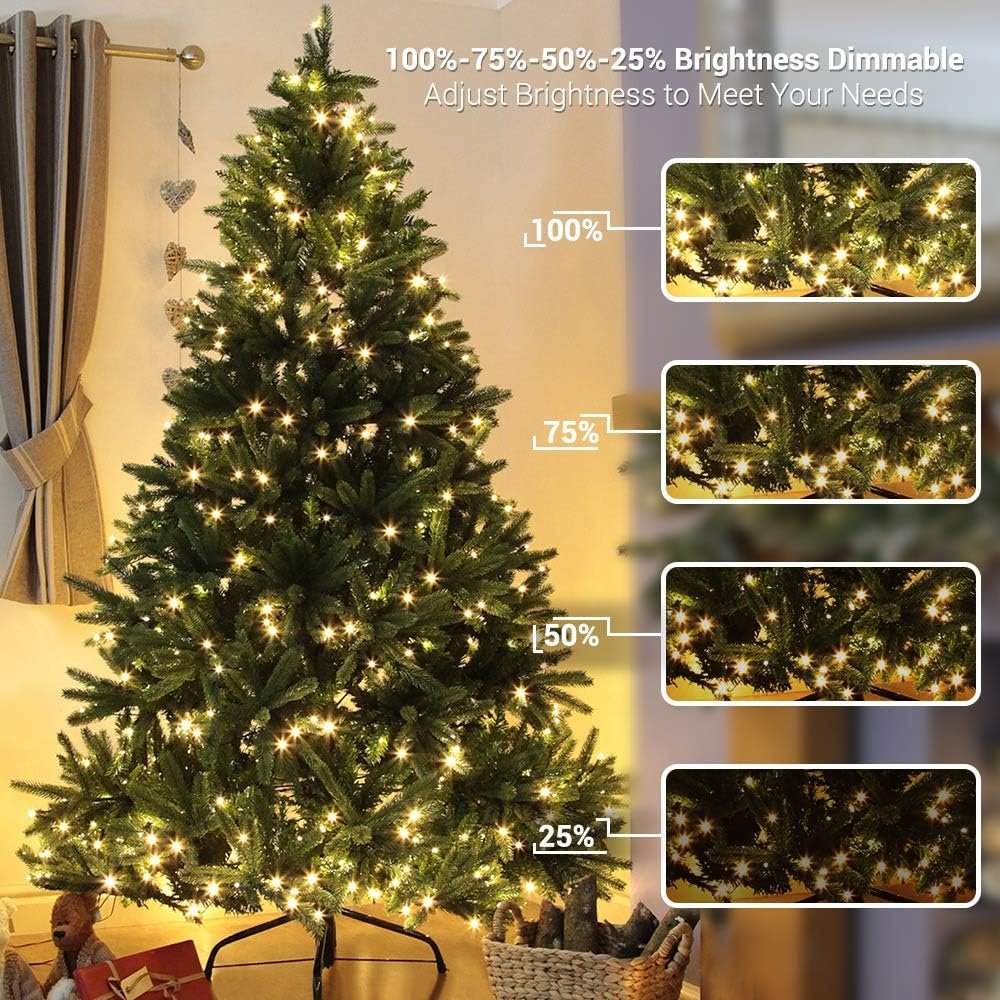 Brizled Christmas Lights, 65.67ft 200 LED Color Changing Tree Lights 11-Function Warm White & Multicolored Christmas Lights, Connectable 29V Safe Adapter Remote Decorative Lights String for Xmas Party - Image 4