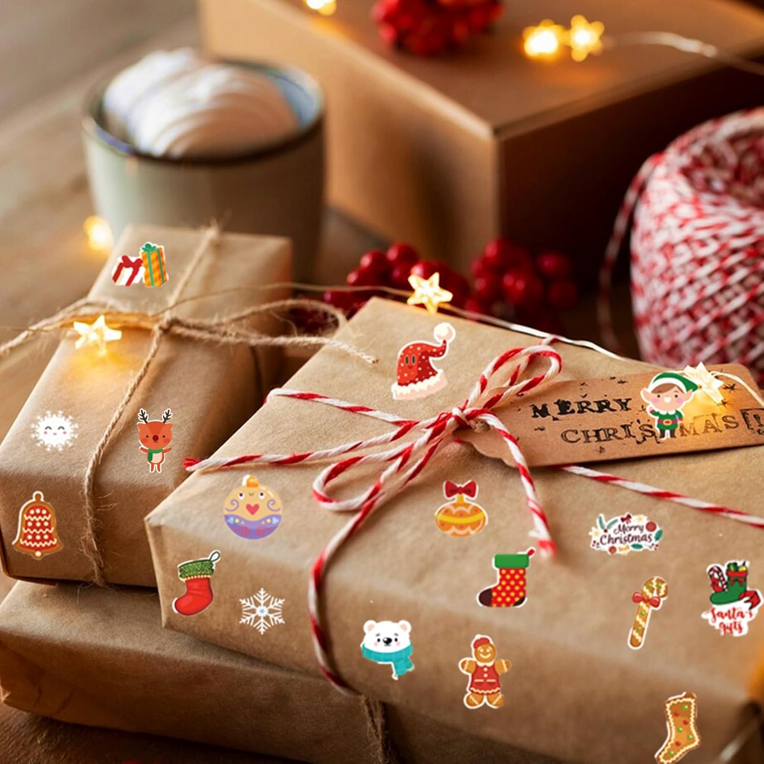 100 Sheets Christmas Stickers, 1200+PCS Christmas Stickers for Crafts, Holiday Stickers for Christmas Gifts Decoration Party Favors Stocking Stuffers Wrapping Paper - Image 5