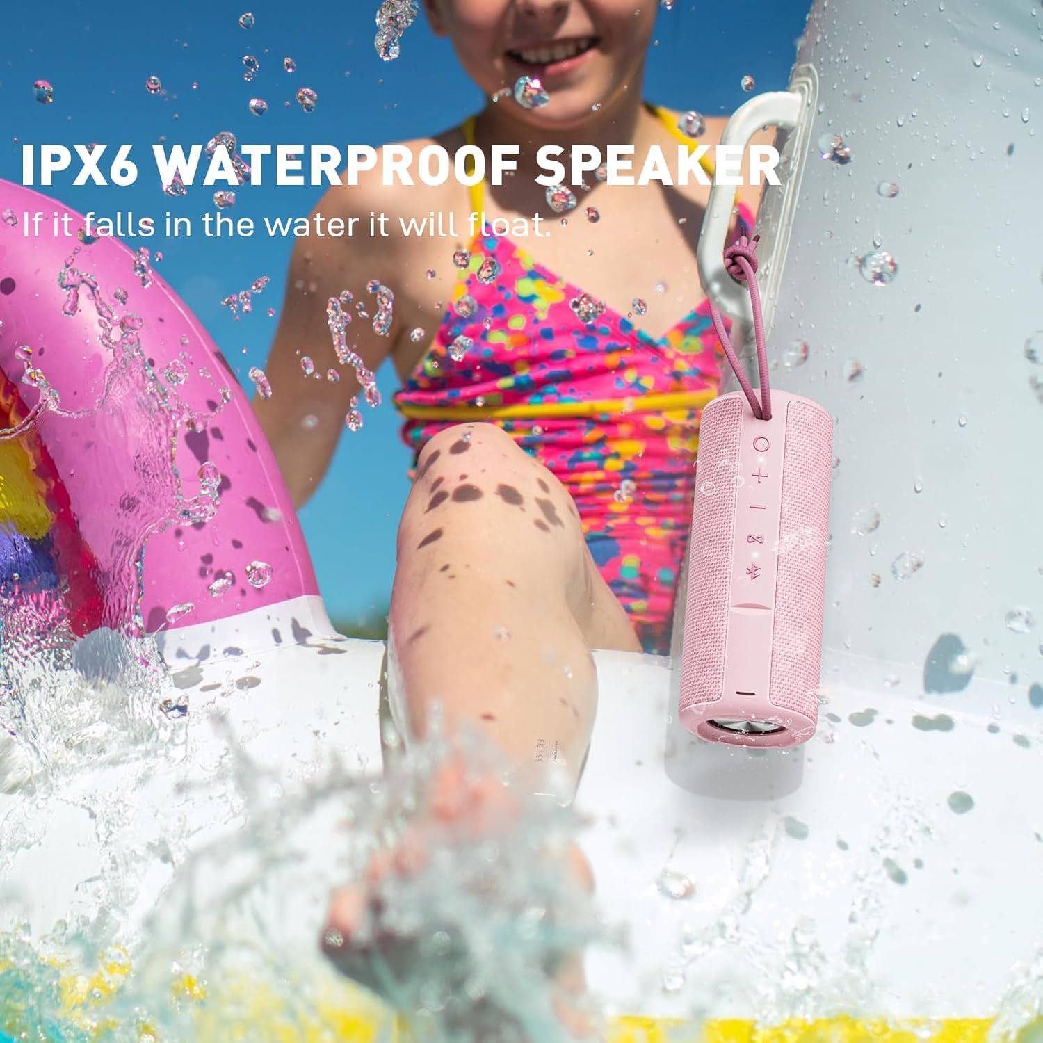 MIATONE Outdoor Portable Bluetooth Speakers Wireless Speaker Waterproof - Pink - Image 5