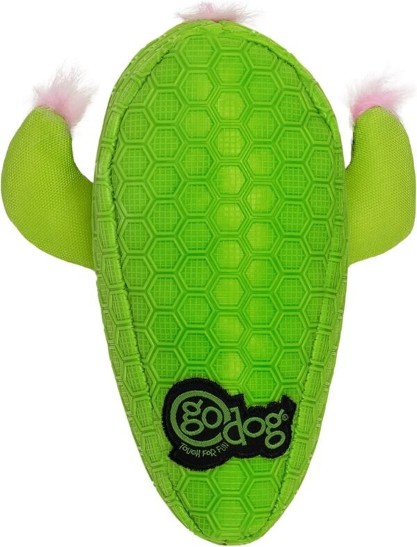 goDog Holiday Collection Mixed Materials TPE-Plush Holiday Cactus Squeaky Dog Toy, Chew Guard Technology - Green, One Size - Image 6