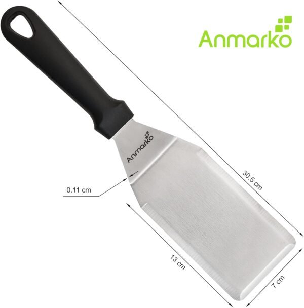 Spatula Turner Stainless Steel - Metal Spatula Set - Hibachi Spatula Great as BBQ Grill Accessories for Grill and Flat Top Griddle - Image 4