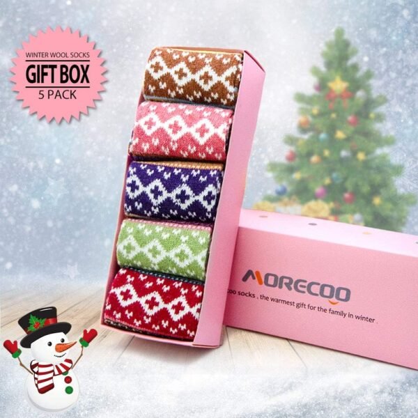 MORECOO Womens Socks Winter - Christmas Gifts for Women - Thick Wool Soft Warm Fuzzy Cozy Crew Socks for Women - Image 3