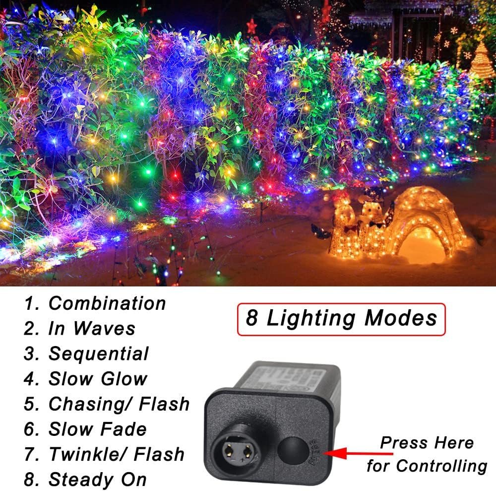21ft x 5ft 360 LED Colorful Christmas Net Lights, 8 Modes Connectable Outdoor String Lights for Yard, Garden, Party Decor - Image 3