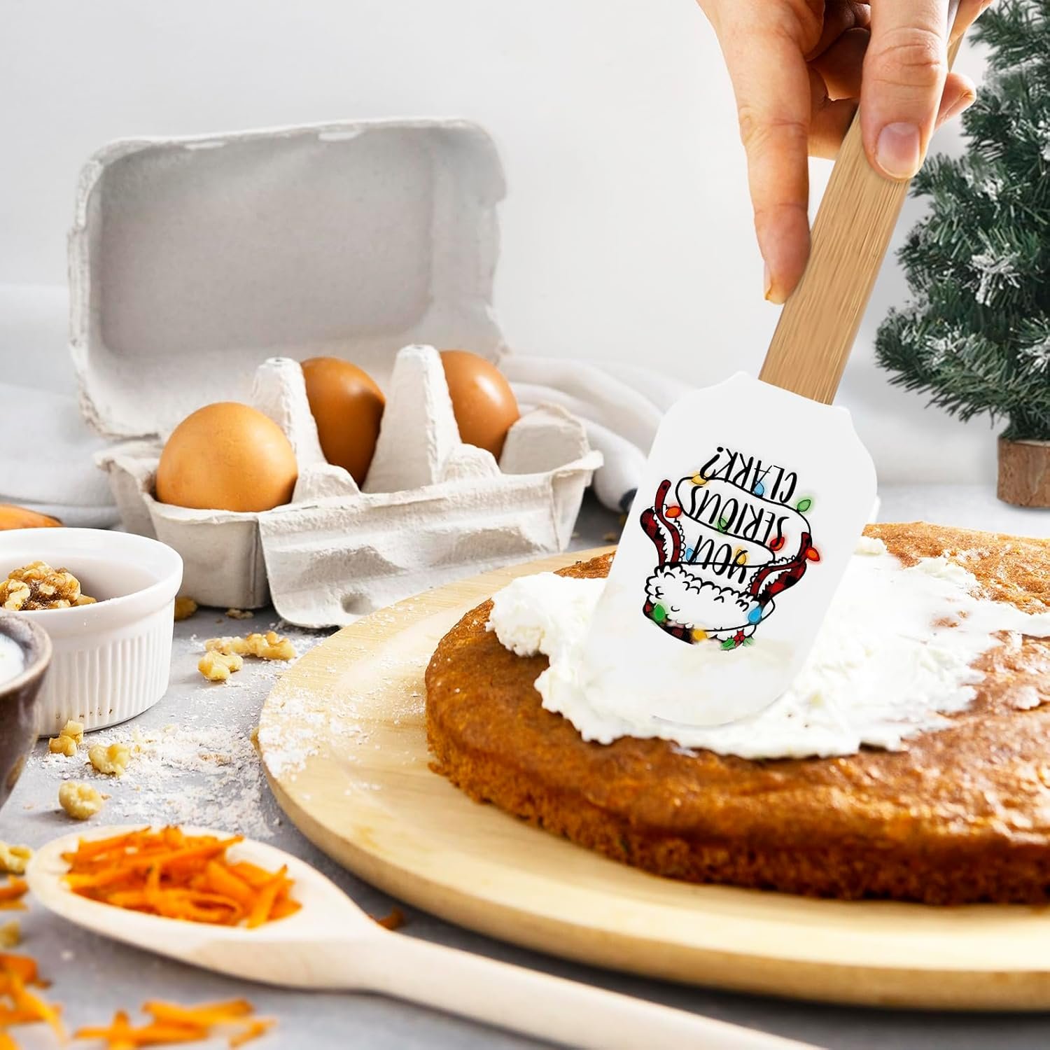 Christmas Vacation Merch Gifts, 3 Pcs Funny Christmas Silicone Spatulas, Novelty Baking Gifts for Bakers, Christmas Vacation Spatula with Wood Handle, Griswold Family Christmas Vacation Kitchen Decor - Image 6