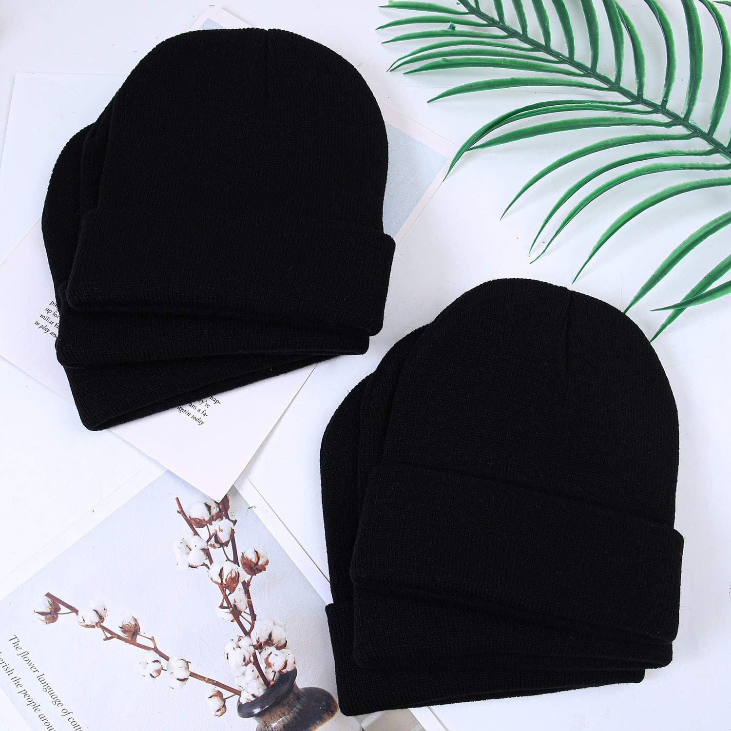 Cooraby Winter Beanie Cap Warm Knit Cuff Skull Beanie Caps for Men or Women - Image 6