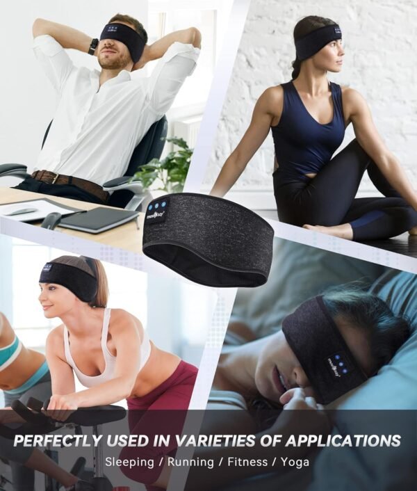 MUSICOZY Bluetooth 5.2 Sleep Headphones, Wireless Headband Headphones with HD Stereo Speakers, Sports Earphones for Sleeping, Running, Yoga, Ideal Gifts for Men, Women, Teens - Image 9