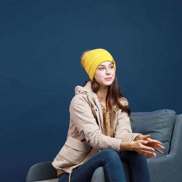 REDESS Women Winter Pom Pom Beanie Hat with Warm Fleece Lined - Image 4