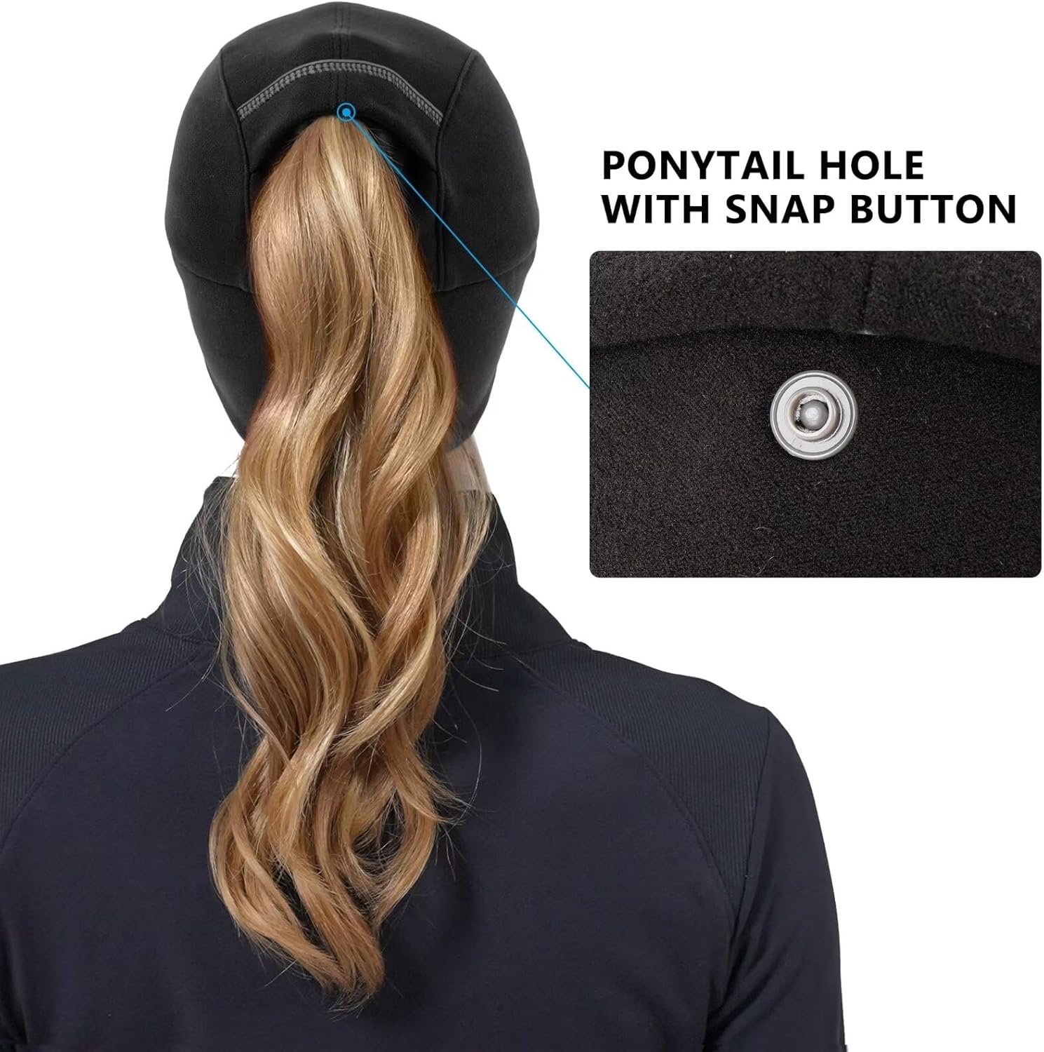 GADIEMKENSD Women's Winter Reflective Fleece Ponytail Hat with Drop Down Ear Warmer - Image 5