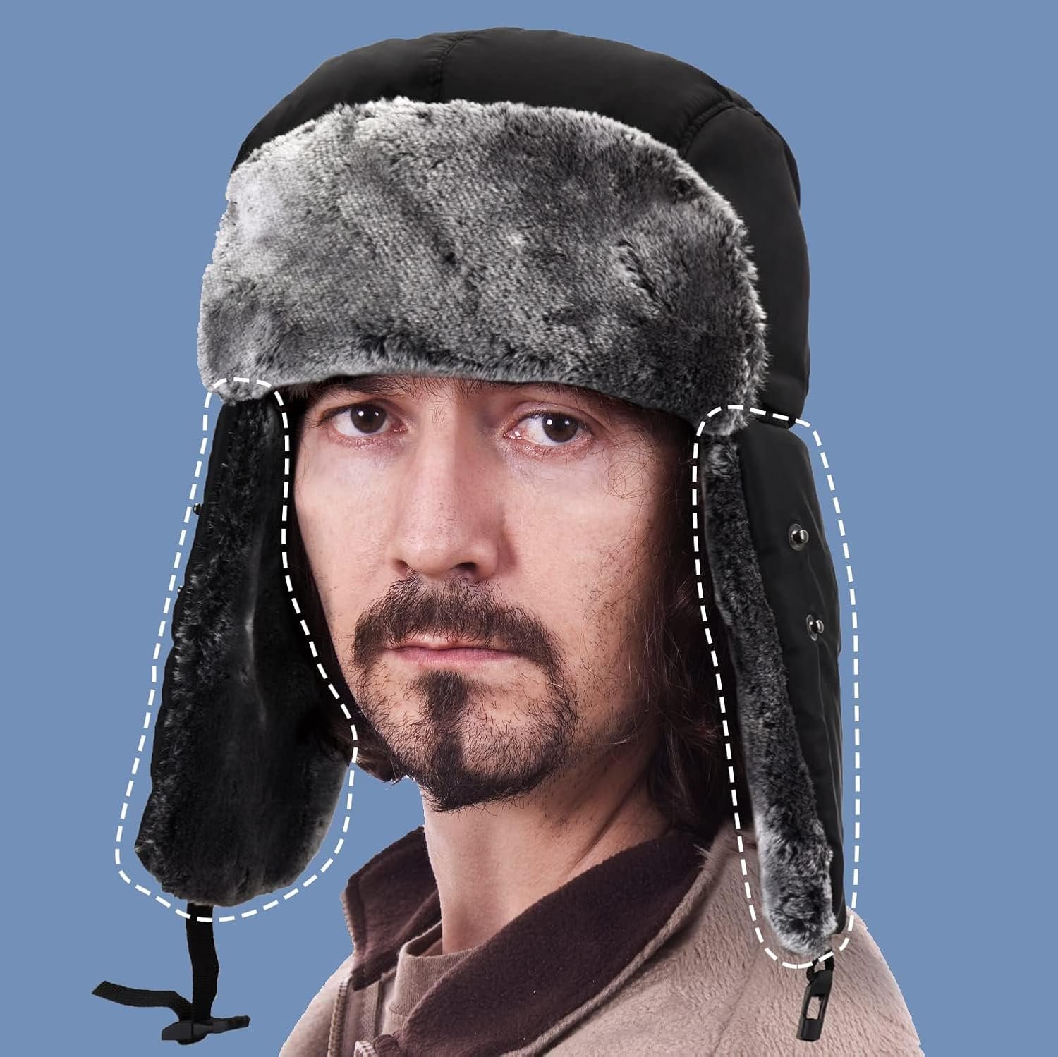 Unisex Winter Trooper Trapper Hat Warm Hats Hunting Hat with Ear Flaps - Image 7