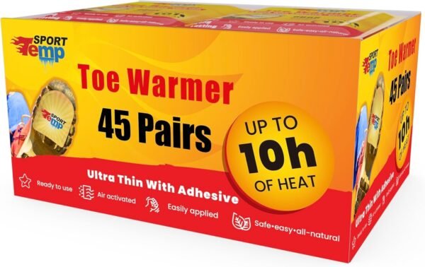 Toe Warmers - Up to 10 Hours of Heat, Easily Apply with Adhesive - Ultra Thin, Easy, All Natural - Air Activated, Odorless Hot Toe Warmers - Sport Temp - Image 2
