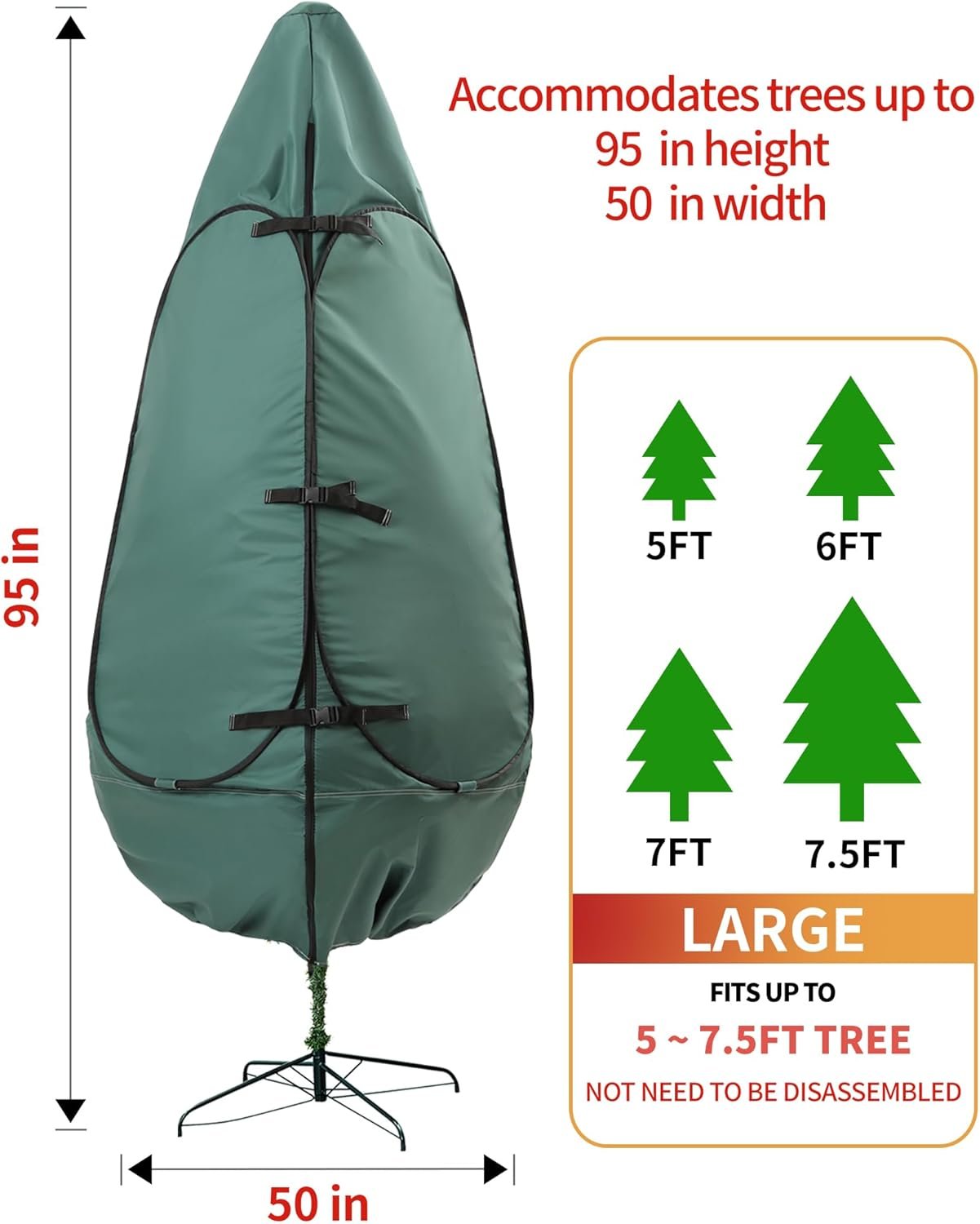 Upright Christmas Tree Storage Bag 7.5 Ft, Christmas Tree Storage Bag 7 Foot Tree,Christmas Tree Bag 6ft,Xmas Tree Storage Bag,Christmas Tree Container Storage,Christmas Tree Storage Box,Xmas Tree Bag - Image 8