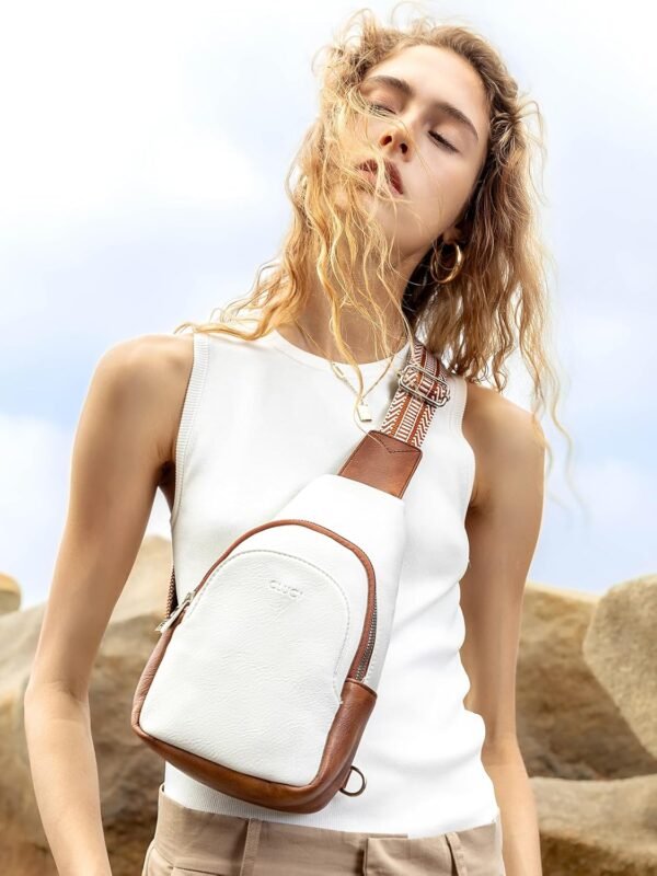 CLUCI Small Sling Bag for Women,Vegan Leather Crossbody Bags for Women,Fanny Packs with Guitar Strap - Image 8