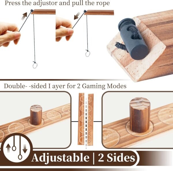 Ring toss Game, Large Base Hook and Ring Game, Hook and Ring Throwing Game for Adults Kids, Family-Friendly Indoor Holiday Fun or Outdoor Patio Games - Image 5