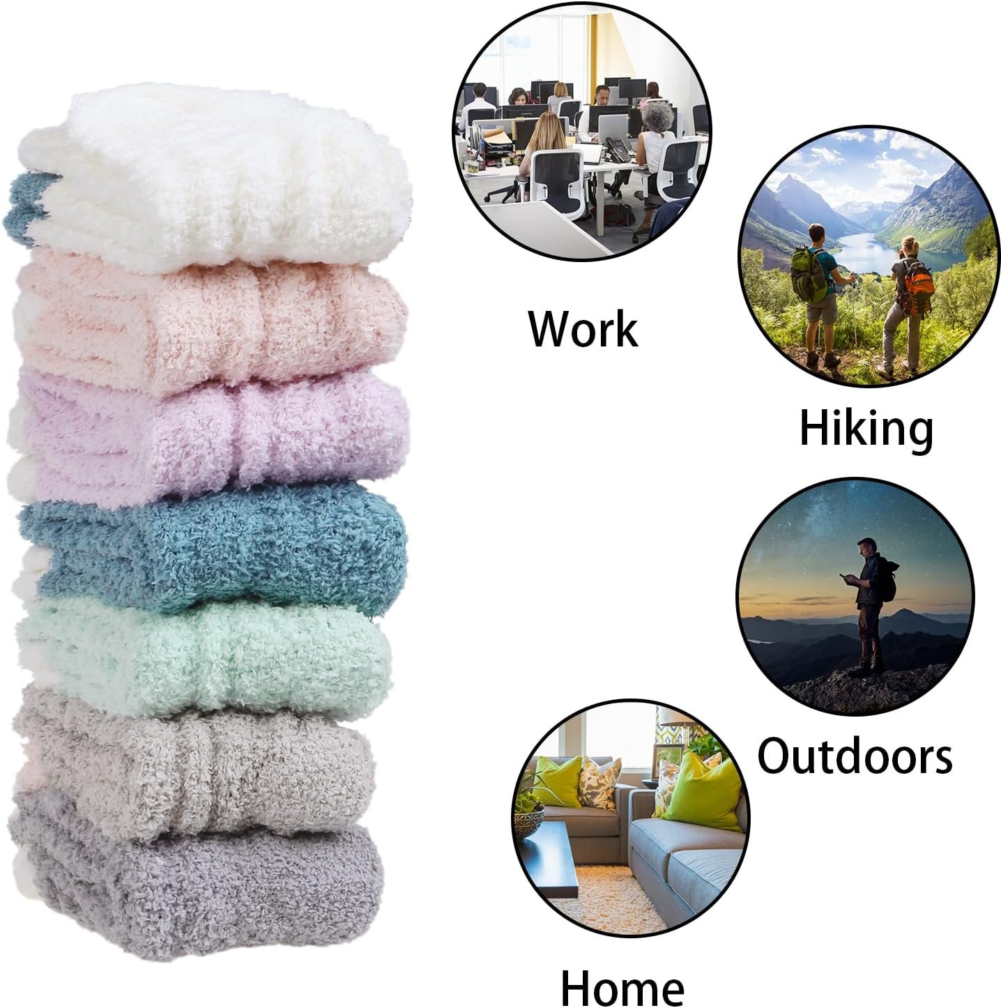 7 Pairs Womens Winter Fuzzy Socks Cozy Fluffy Socks Warm Fuzzy Christmas Socks for Women Gifts - Image 5