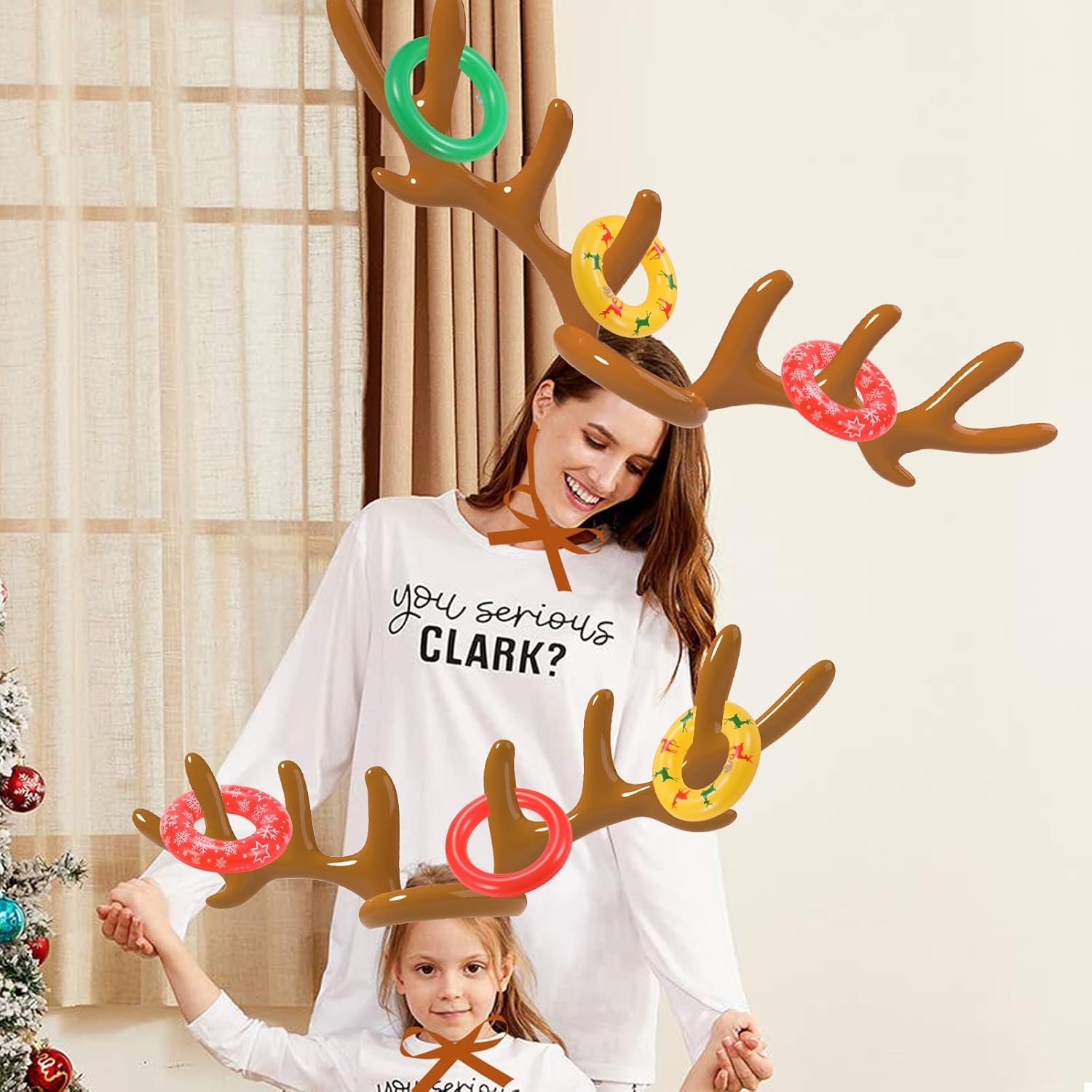 Christmas Games, Inflatable Reindeer Antler Ring Toss Game, Christmas Party Games for Kids Adults, Fun Xmas Gifts Carnival Holiday Party Games for Family - Image 8