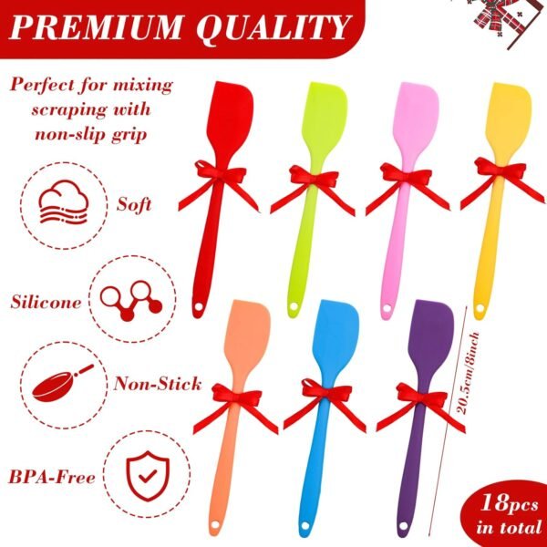 18 Sets Christmas Pot Holders with Silicone Spatula Set and Ribbons for Kitchen Christmas Kitchen Utensils Christmas Baking Gifts for Xmas - Image 5