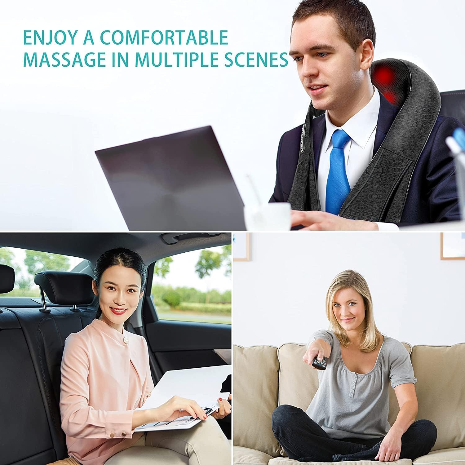 AERLANG Shiatsu Back and Neck Massager, Back Massager Deep Tissue Kneading Massager Neck and Shoulder Massager with Heat, Electric 4D Massage Pillow Fathers Day Dad Gifts from Daughter(NOT Cordless) - Image 8
