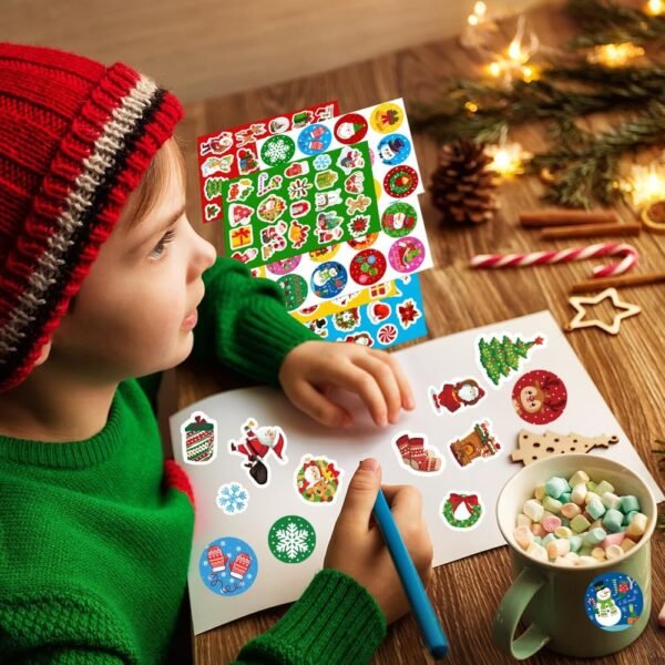 IMISHM 500 Pcs Christmas Stickers for Kids Cute Christmas Stickers Holiday Stickers for Kids Christmas Stickers for Crafts Christmas Stickers for Cards Boxes Envelope - Image 7