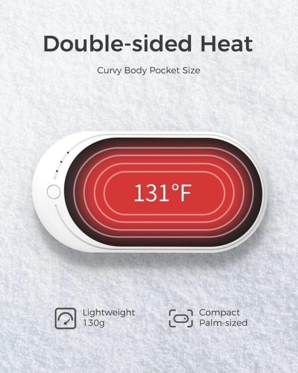 OCOOPA HotPal Rechargeable Hand Warmer, 5200mAh Electric Handwarmer,Portable Pocket Heater, Heat Therapy Great for Raynauds, Hunting, Golf, Camping, Women Mens Gifts - Image 3