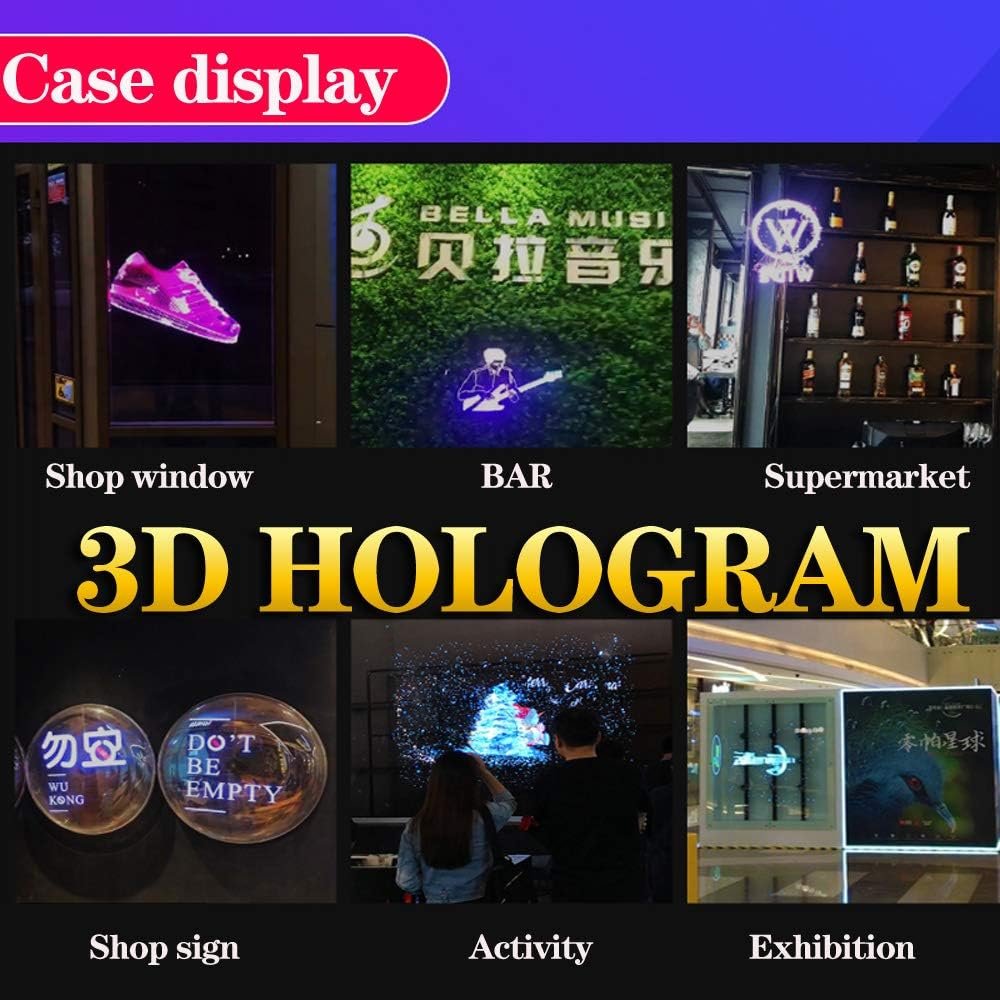 3D Hologram Fan, 42CM 3D Hologram Projector HD LED Holographic Christmas Tree Advertising Display with Remote and Bluetooth and WiFi,700 Video Library and for Business,Bar,Halloween Missyou 16.5 Inch - Image 7