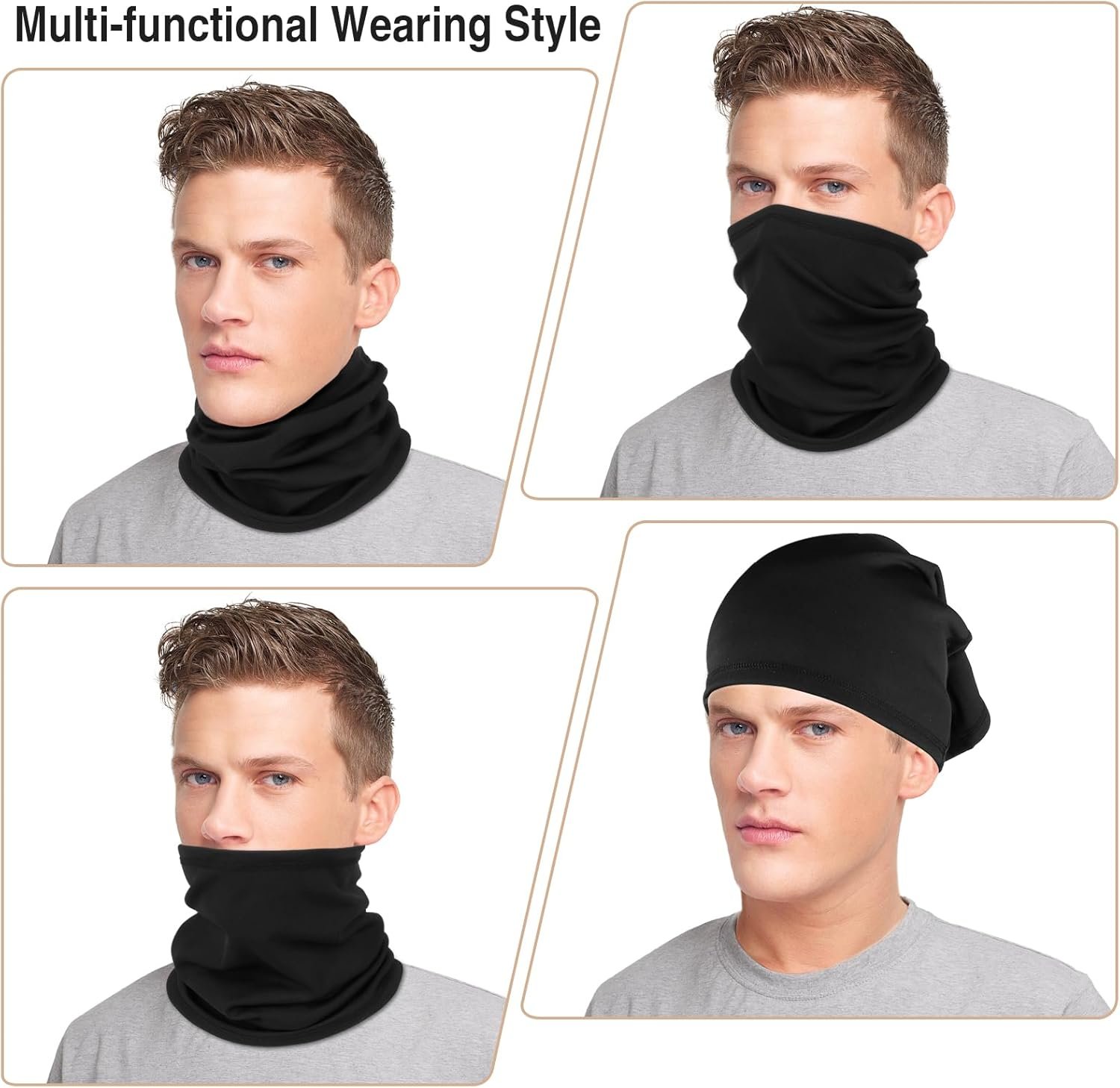 2 Pack Winter Neck Gaiter Warmer for Men&Women,Windproof Face Cover Fleece Face Mask Scarf for Cold Weather Sport - Image 7