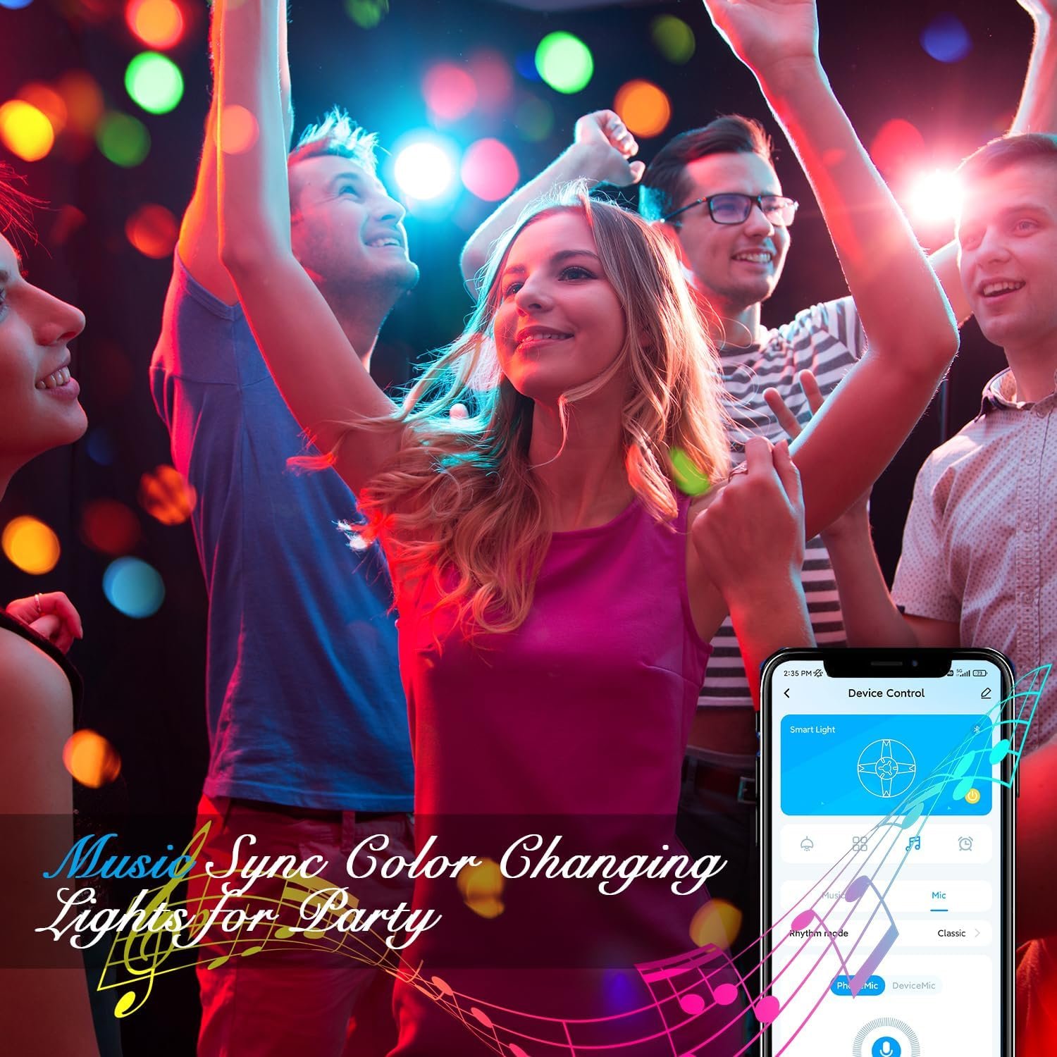 DAYBETTER Led Strip Lights 100 ft Smart with App Remote Control, 5050 RGB for Bedroom, Living Room, Home Decoration, Music Sync Color Changing for Room Party(2 Rolls of 50 ft) - Image 5