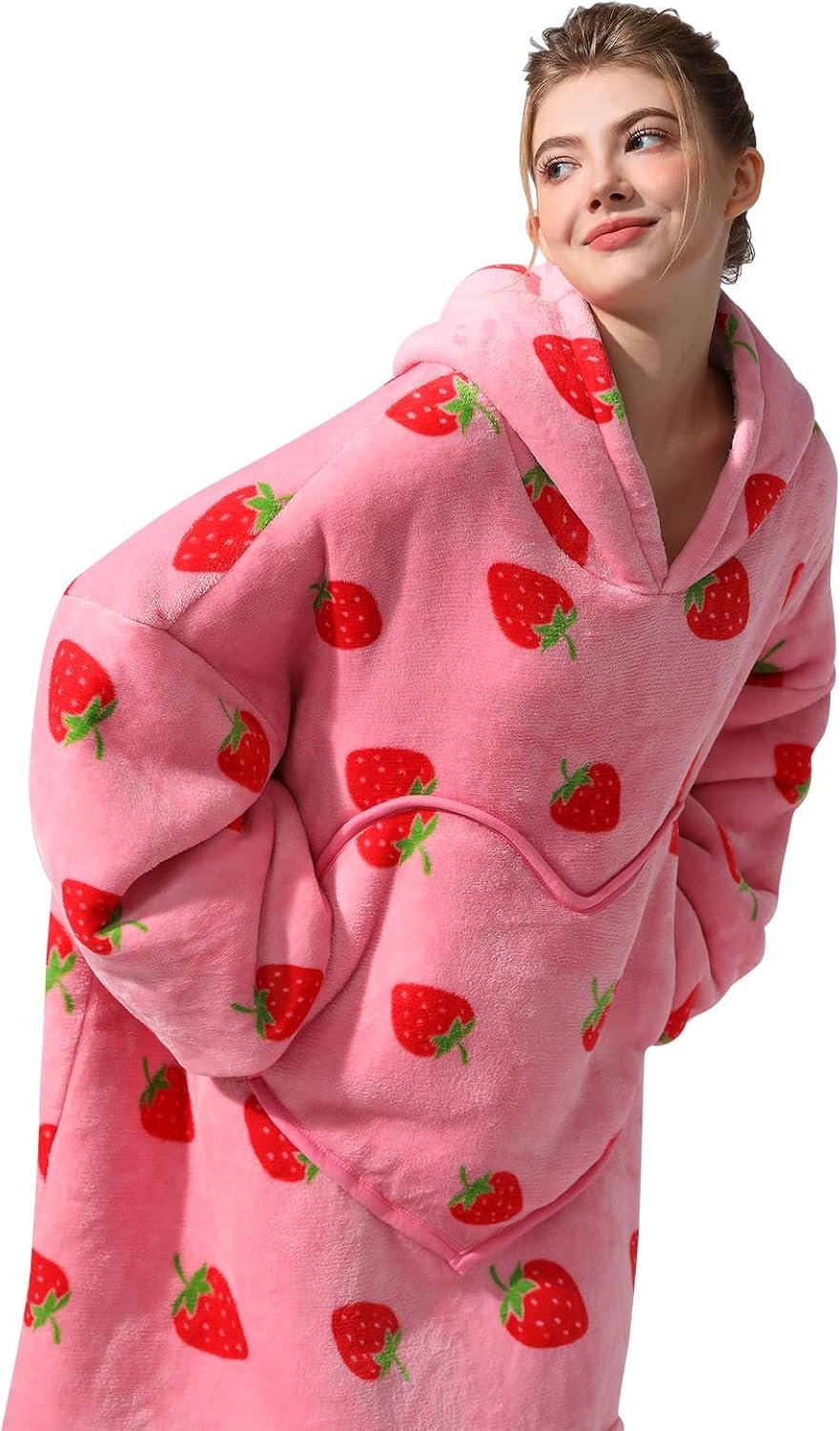 Wearable Blanket is Oversized Fluffy and Comfortable Plush Blanket,Warm Sherpa Sweatshirt,One Size for All - Image 8