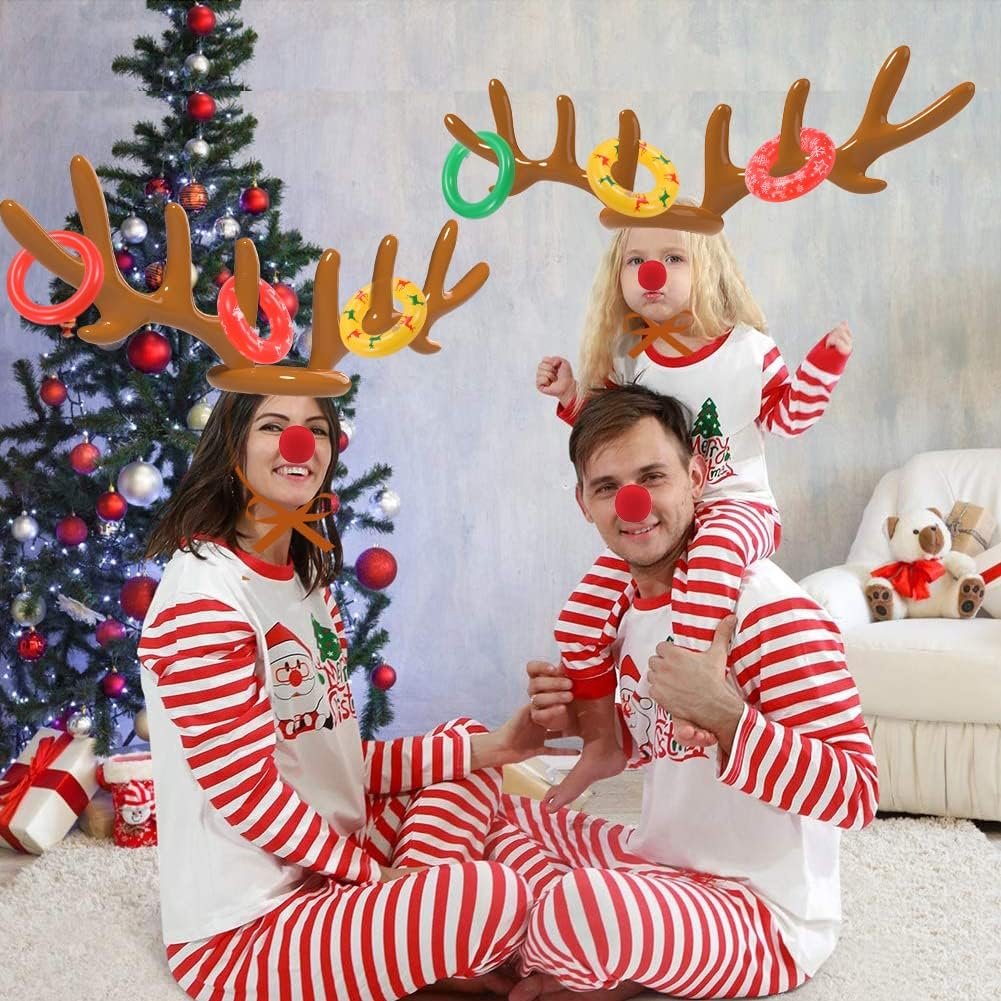 Christmas Games, Inflatable Reindeer Antler Ring Toss Game, Christmas Party Games for Kids Adults, Fun Xmas Gifts Carnival Holiday Party Games for Family - Image 3