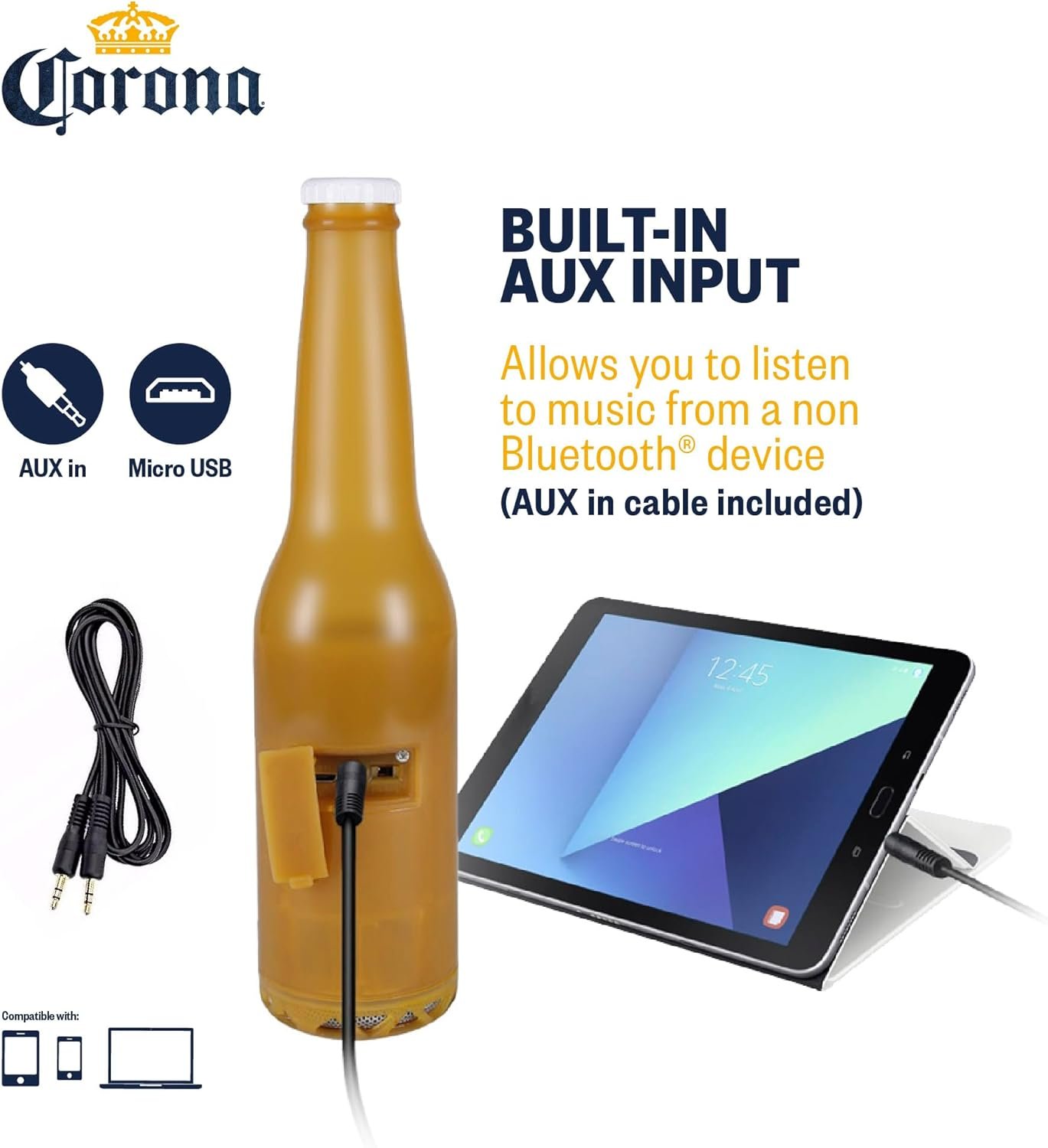 Corona Beer Bottle Bluetooth Beer Bottle Speaker Bluetooth Bottle Speaker Portable Wireless Speaker Portable Travel Stereo Speaker for Outdoor and Indoor Activities - Image 4