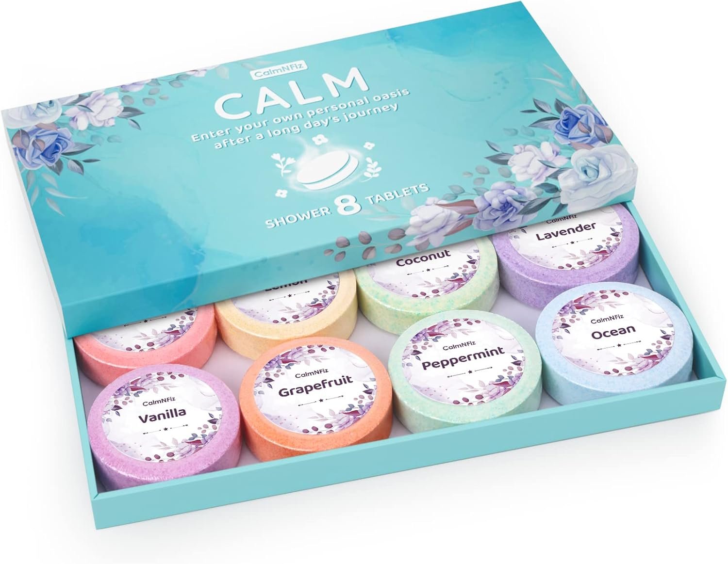Shower Steamers 8 Pack Set Shower Bombs Tablets in Box with 8 Fragrances with Shea Butter for Self-Care & Relaxation, Idea for Women and Men - Image 2