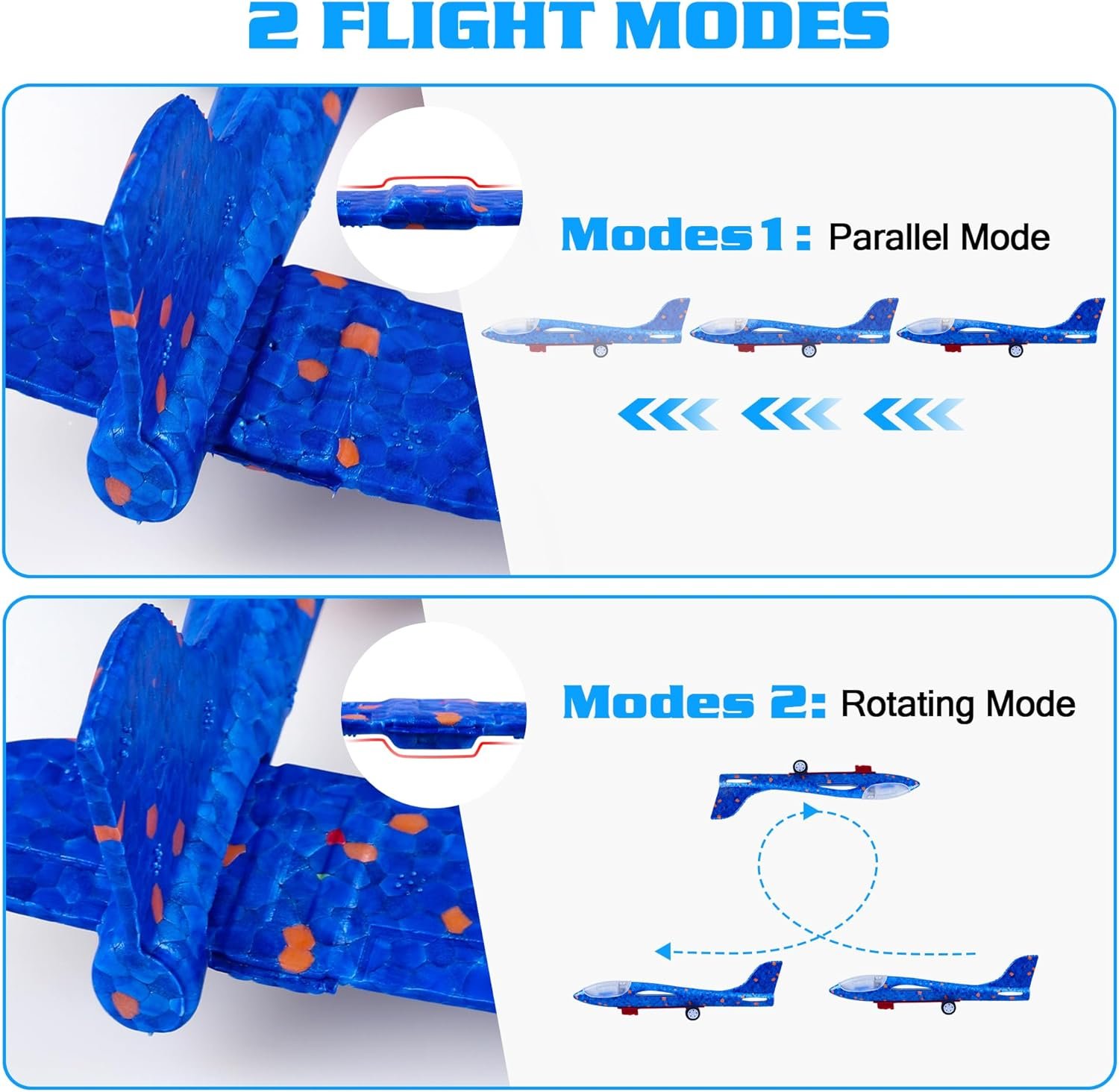3 Pack Airplane Launcher Toys, 2 Flight Modes LED Foam Glider Catapult Plane, Outdoor Flying Toy for Kids, Birthday Gifts for Boy Girl 6+ Year Old, B-Day Party Supplies - Image 5