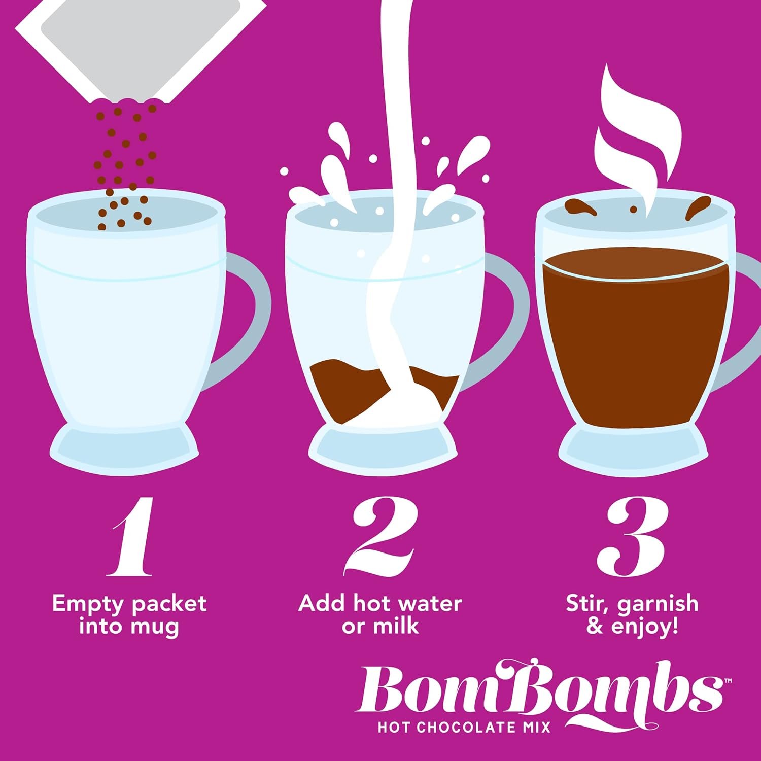 Bombombs Hot Chocolate Mix Gift Set, Hot Chocolate Mix in Mini Cup Packaging, Flavors Include Double Chocolate, French Vanilla, Peppermint, Salted Caramel and More, Set of 6 - Image 5