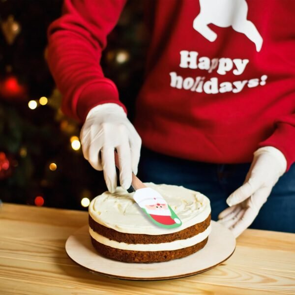 Patelai 10 Pcs Christmas Silicone Spatula Xmas Cake Spatula with Wooden Handle Snowmen Pancake Spatula Cute Pan Scraper Xmas Dish Scraper Cooking Spatulas for Kitchen Mixing Baking (Rich Style) - Image 6