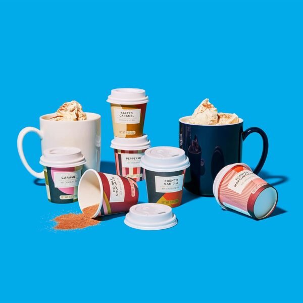 Bombombs Hot Chocolate Mix Gift Set, Hot Chocolate Mix in Mini Cup Packaging, Flavors Include Double Chocolate, French Vanilla, Peppermint, Salted Caramel and More, Set of 6 - Image 4
