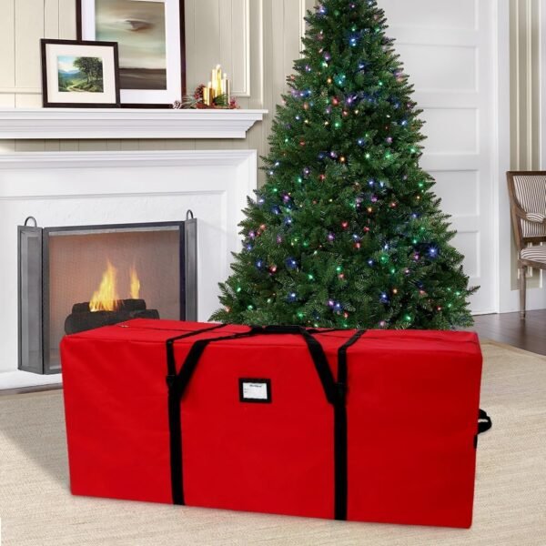 AerWo Christmas Tree Storage Bag, Large Christmas Tree Storage Box, Christmas Storage Containers Fits Up to 7.5 Ft Artificial Trees Heavy Duty 600D Oxford Xmas Holiday Tree Bag with Dual Zipper - Image 6
