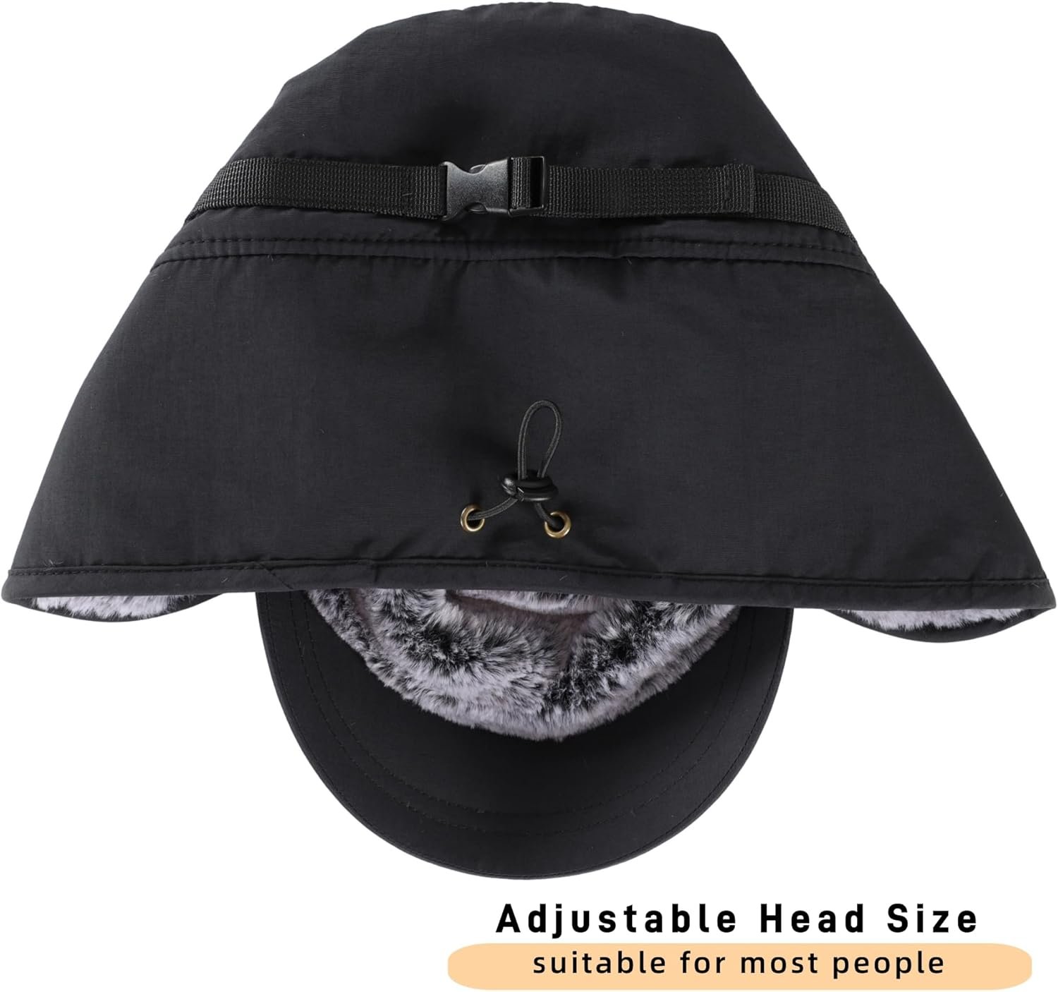 Connectyle Men's Winter Hat with Visor Warm Earflaps Hat Fully Lined Faux Fur Baseball Cap Trapper Hunting Hats - Image 7