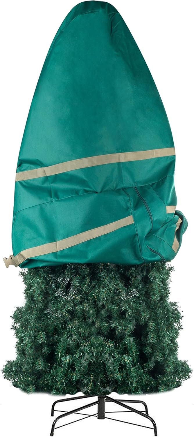 Upright Christmas Tree Storage Bag - Canvas Cover for 7.5-Foot Artificial Trees, Inflatables, and Christmas Decorations by Tiny Tim Totes (Green) - Image 5