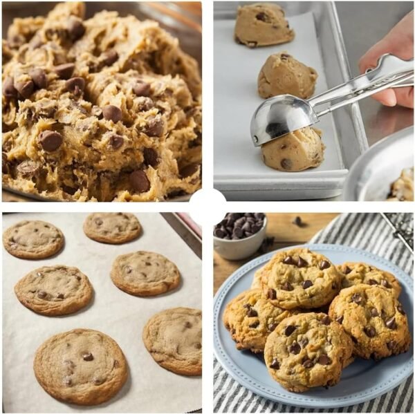 Ice Cream Scoop, 3Pcs Cookie Scoop Set, 18/8 Stainless Steel Cookie Dough Scoop, Cookie Scoops for Baking Set of 3, Ice Cream Scooper with Trigger Release, Cookie Scooper for Baking, Cupcake Scoop - Image 5